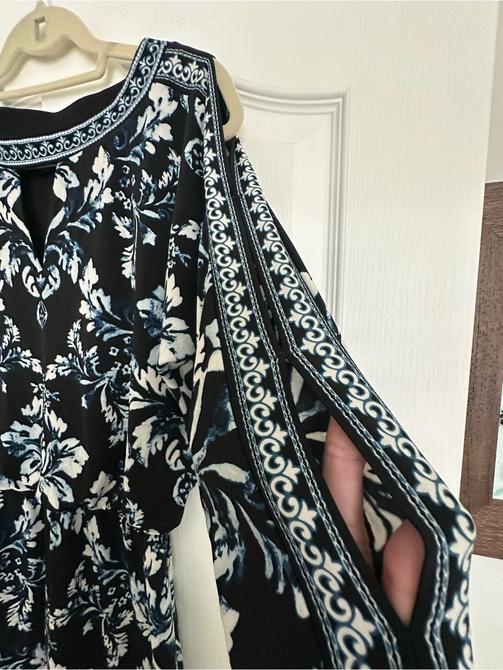 WHBM NWOT Multi-Colored Cold Shoulder Dress. Stunning! - Picture 3 of 15